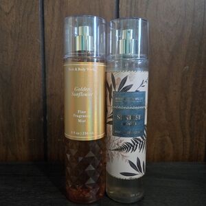 Bath & Body Works Golden Sunflower and Sunrise Woods Fragrance Mist Duo